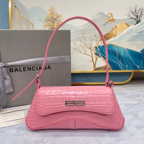 Balenciaga PETIT SAC À BANDOULIÈRE EN CROCODILE EMBOSSÉ LINDSAY AVEC SANGLE 6009 rose