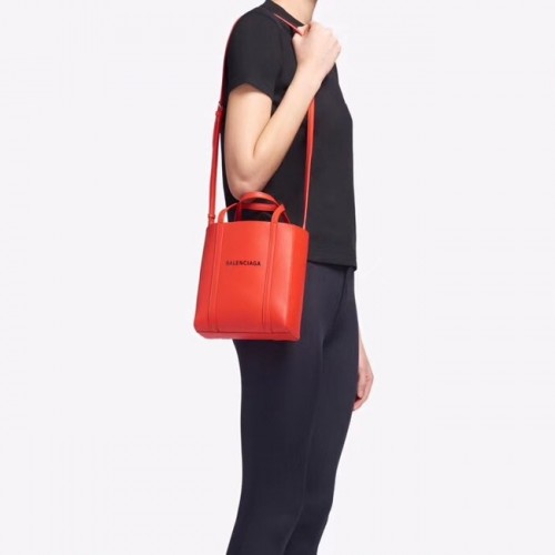 Balenciaga Original Mini Sac Shopper en Cuir 6696 Rouge