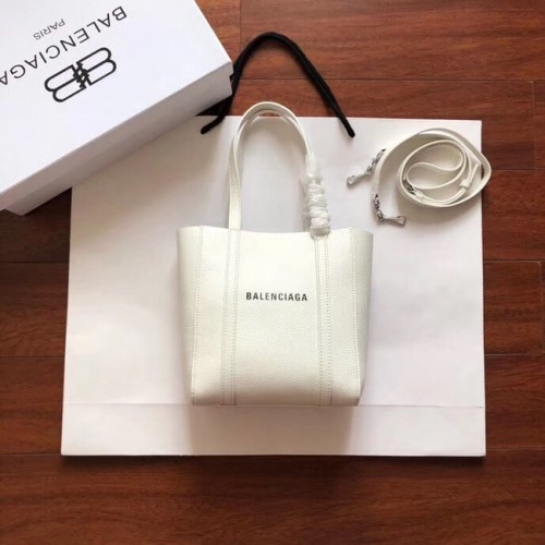 Balenciaga Original Mini Sac Shopper en Cuir 6696 Blanc