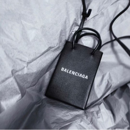 Balenciaga Mini sac cabas en cuir d'origine B152865 noir