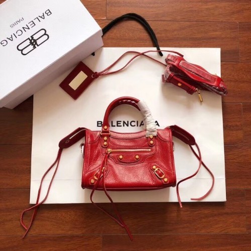 Balenciaga The City Sac à main Cuir de veau 382567 rouge