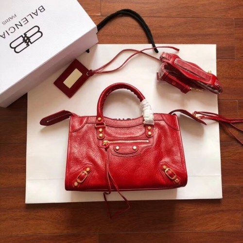 Balenciaga The City Sac à main Cuir de veau 382568 rouge