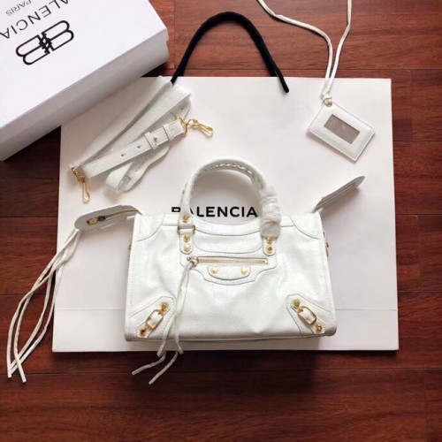 Balenciaga The City Sac à main Cuir de veau 382568 blanc