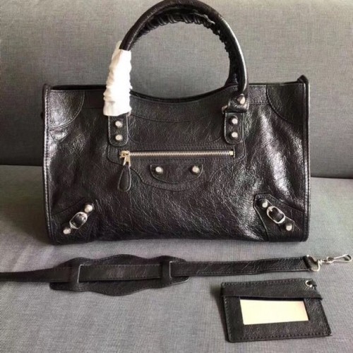 Balenciaga The City Sac à main Cuir de veau 382569 noir