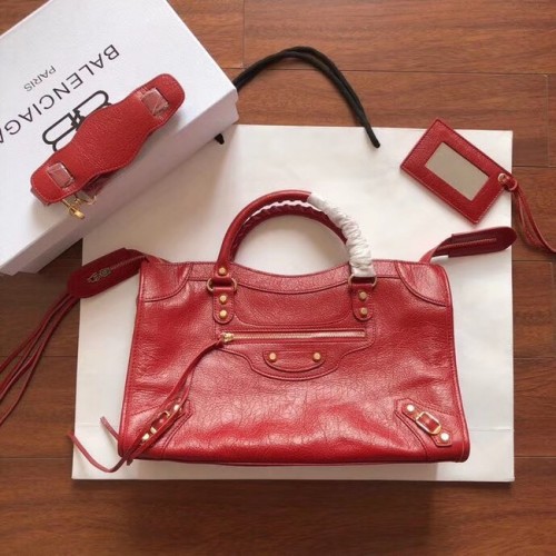 Balenciaga The City Sac à main Cuir de veau 382569 rouge