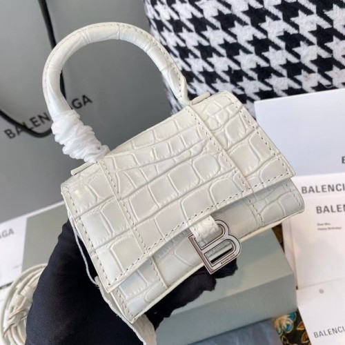 Balenciaga MINI SAC À MAIN HOURGLASS FEMME M8000 BLANC