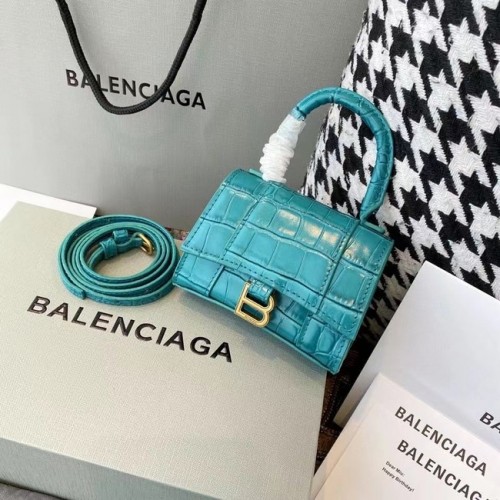 Balenciaga MINI SAC À MAIN HOURGLASS POUR FEMMES M8000 bleu clair