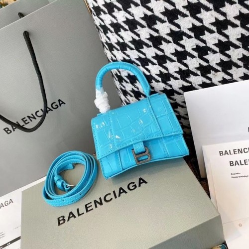 Balenciaga MINI SAC À MAIN HOURGLASS POUR FEMMES M8000 bleu ciel