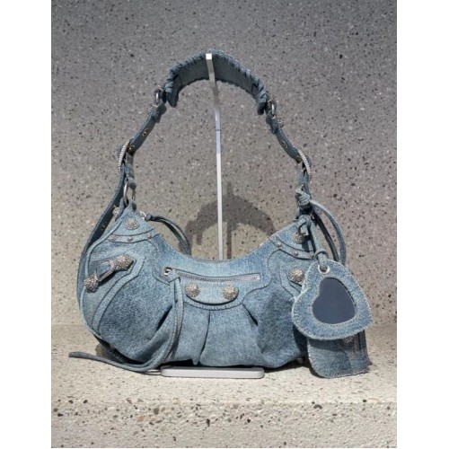 Balenciaga SAC À BANDOULIÈRE MOYEN LE CAGOLE FEMME 27541 Denim
