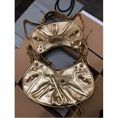 Balenciaga SAC À BANDOULIÈRE MOYEN LE CAGOLE POUR FEMMES EN OR 27541