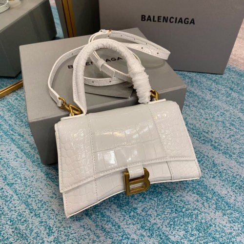 Balenciaga Hourglass XS Sac à poignée supérieure 28331S blanc