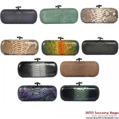 Bottega Veneta 8651L Embrayages à nœud en cuir de python