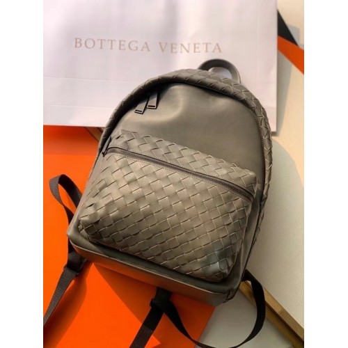 Bottega Veneta CLASSIC INTRECCIATO Sac à dos en cuir Intrecciato 7786 gris