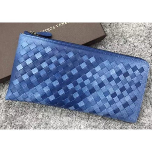 Bottega Veneta Pochette en cuir Intrecciato BV144077 Bleu