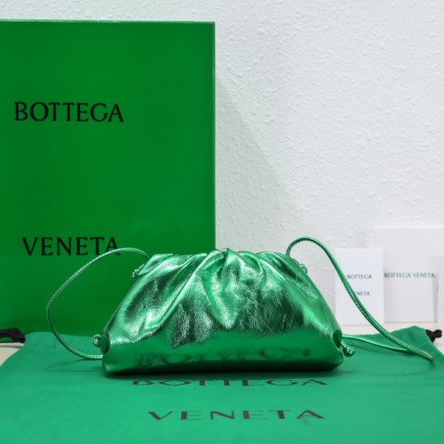 Bottega Veneta Mini pochette en cuir intrecciato avec bandoulière 585852 Perruche