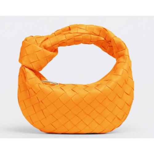 Bottega Veneta Mini sac à main en cuir tressé 651876 Tangerine
