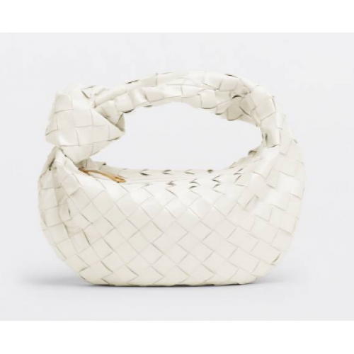 Bottega Veneta Mini sac à main en cuir verni intrecciato JODIE 651876V BLANC