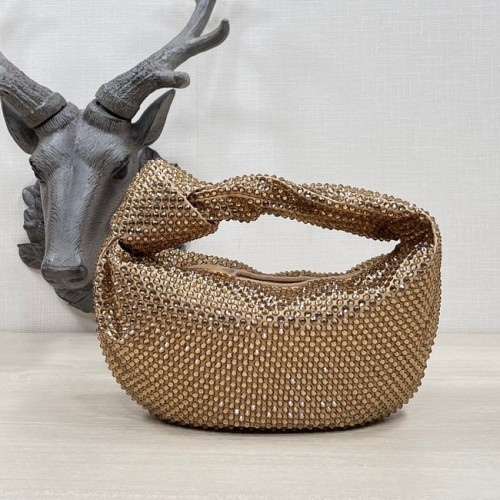 Bottega Veneta Mini avec cristaux artificiels JODIE 651876V or