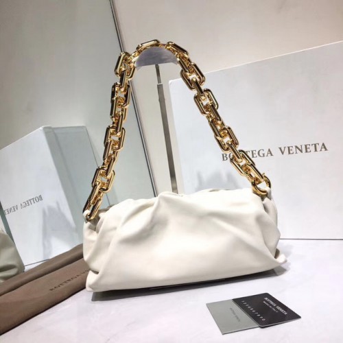 Bottega Veneta Sac à bandoulière souple en cuir d'agneau nappa 620230 Blanc
