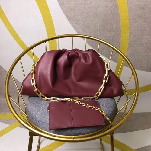 Bottega Veneta Nappa agneau doux large grand sac à bandoulière 585853 Bordeaux