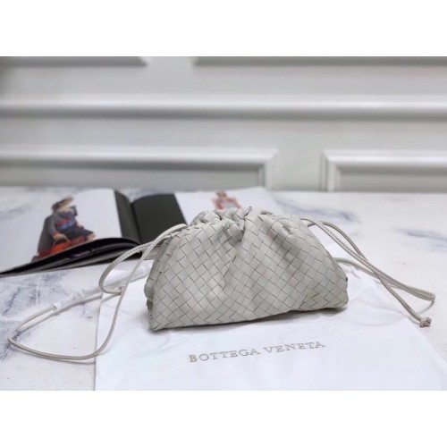 Bottega Veneta Pochette en cuir d'origine 59877 blanc