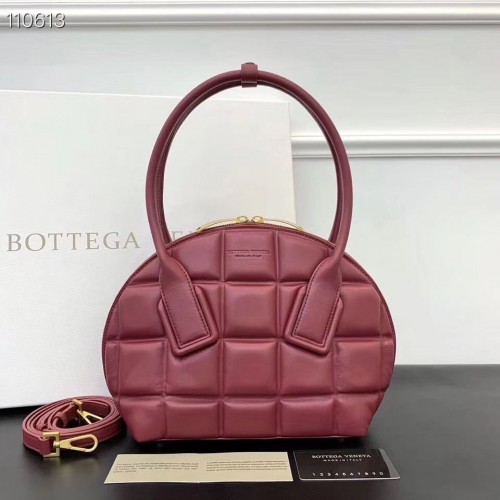 Bottega Veneta Original Sac Coquille Carrée En Cuir Tissé BV67130 Bordeaux