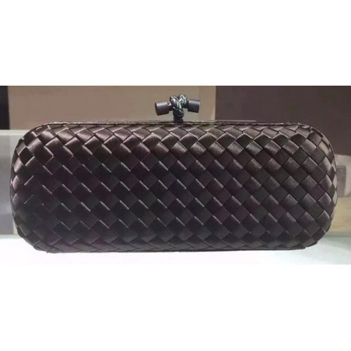 Bottega Veneta Pochette en cuir de mouton à nœud STRETCH BV8651 Marron