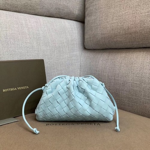 Bottega Veneta Mouton Tissage Original Cuir BV3693 Bleu Ciel