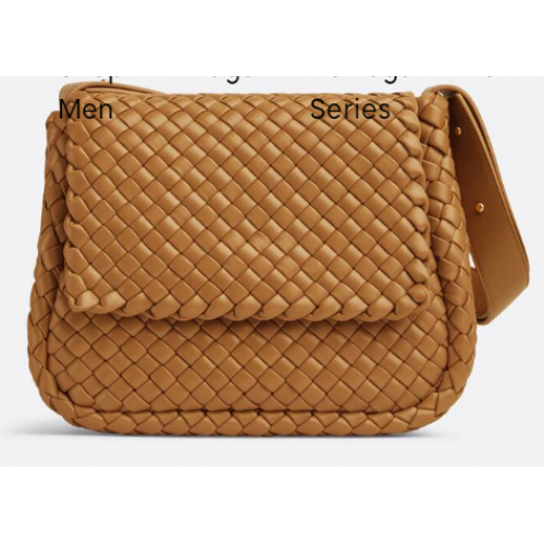 Bottega Veneta Petit sac à bandoulière en cuir intreccio rembourré 709418 Caramel