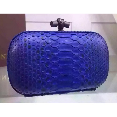 Bottega Veneta Snake Leather Knot Clutch BV8653 Bleu