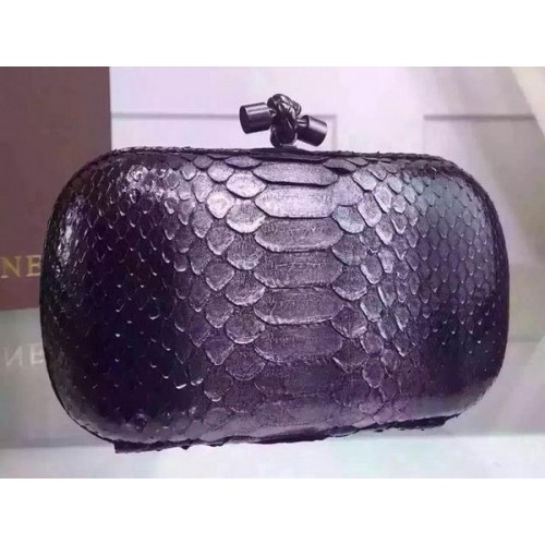 Bottega Veneta Snake Leather Knot Clutch BV8653 Argent