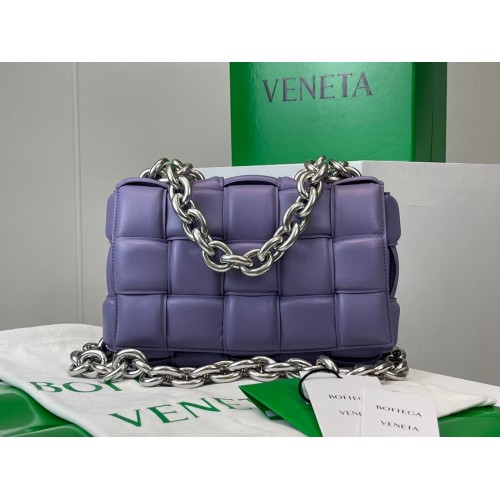 Bottega Veneta THE CHAIN CASSETTE Livraison accélérée 631421 violet Matériel Finition argentée