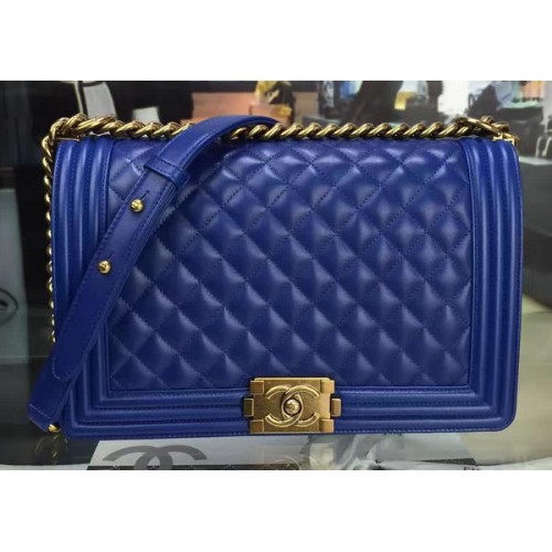 Boy Chanel Flap Bag Bleu Original Cuir de Mouton A67088 Doré