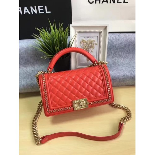 Boy Chanel Flap Bag Original Cuir De Veau A67086B Rouge