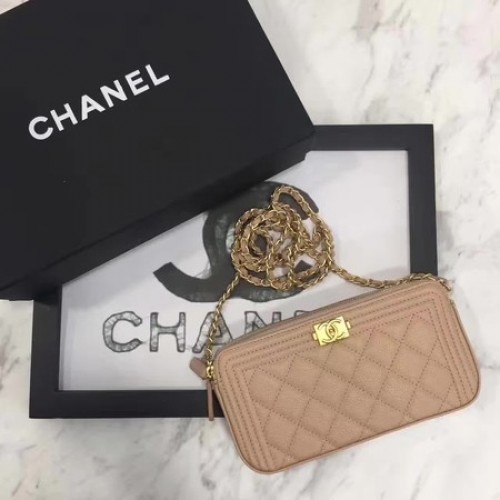 Chanel Sac à Rabat Garçon Motif Cannage Original CHA3369 Abricot