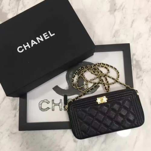 Chanel Sac à Rabat Garçon Motif Cannage Original CHA3369 Noir