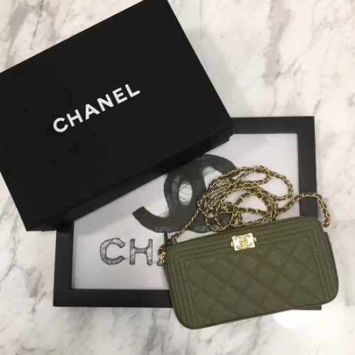 Chanel Sac à Rabat Garçon Motif Cannage Original CHA3369 Kaki