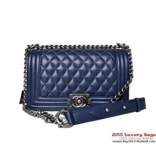 Boy Chanel Flap Sac à bandoulière A67086 en peau de mouton RoyalBlue