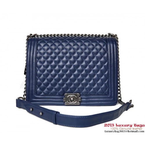 Boy Chanel Flap Sac à bandoulière A67087 en peau de mouton RoyalBlue