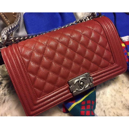 Boy Chanel Rabat Sac à Bandoulière Cannage Motif A67086 Bordeaux