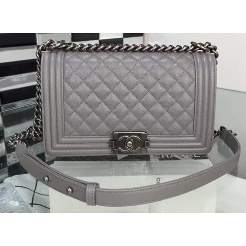Boy Chanel Rabat Sac à Bandoulière Cannage Motif A67086 Gris