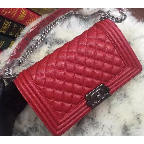 Boy Chanel Rabat Sac à Bandoulière Cannage Motif A67086 Rouge