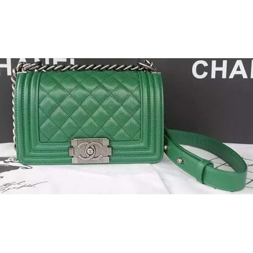Boy Chanel Rabat Sac à Bandoulière Cuir Caviar A67085 Vert