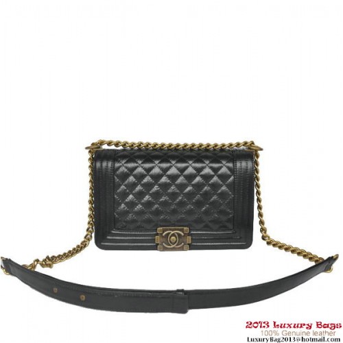 Boy Chanel Rabat Sac à Bandoulière Cuir Irisé A67086 Noir