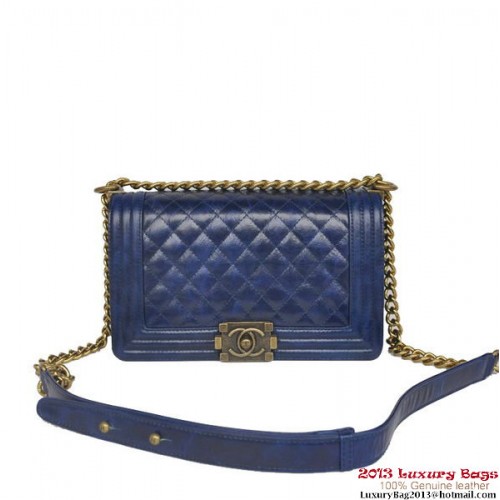 Boy Chanel Rabat Sac à Bandoulière Cuir Irisé A67086 Bleu