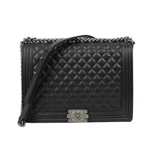 Boy Chanel Rabat Sac à Bandoulière Original Cannage Motif A67087 Noir