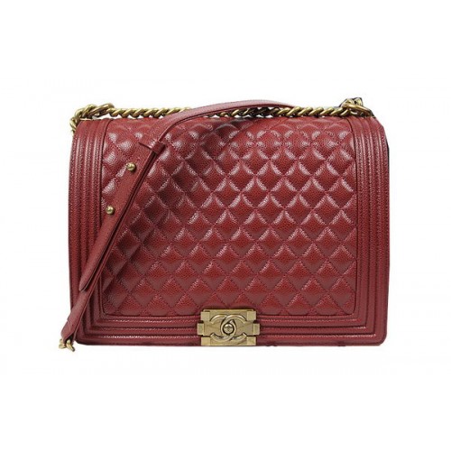 Boy Chanel Rabat Sac à Bandoulière Original Cannage Motif A67087 Bordeaux