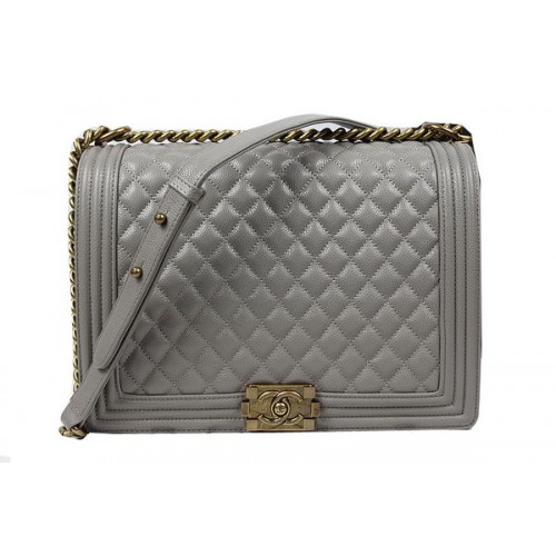 Boy Chanel Rabat Sac à Bandoulière Original Cannage Motif A67087 Gris