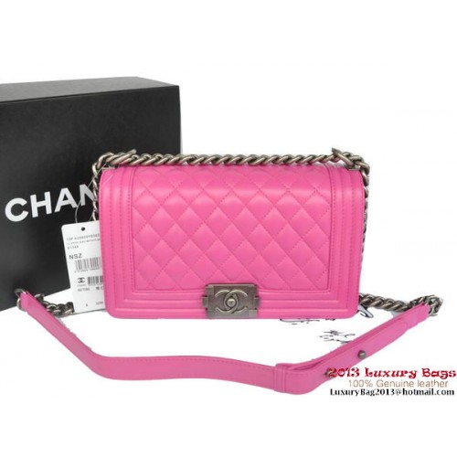 Boy Chanel Flap Sac à bandoulière en cuir de mouton d'origine A67086 Rose