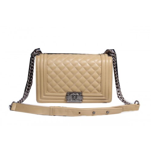 Boy Chanel Flap Sac à bandoulière en cuir de mouton CHA2068 Abricot